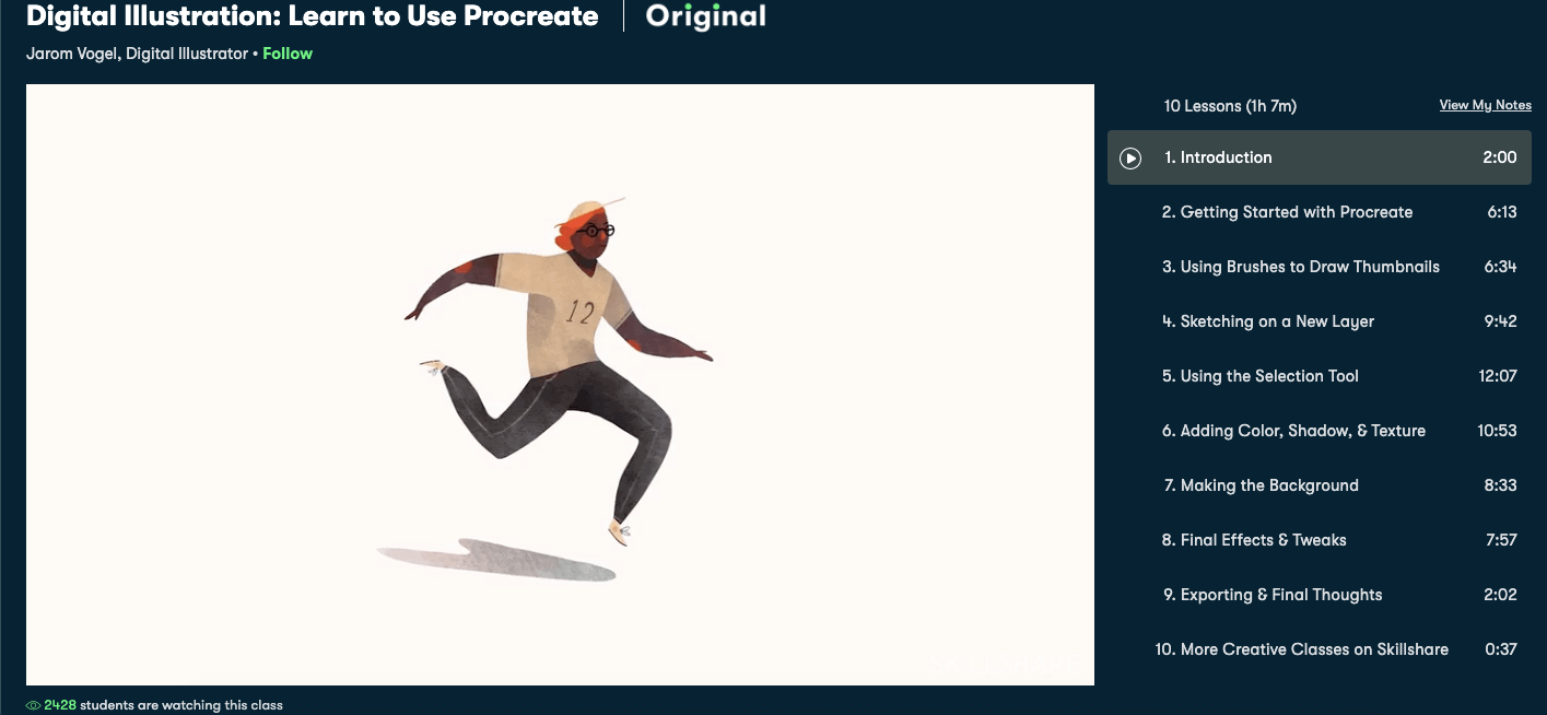 skillshare digital illustration course