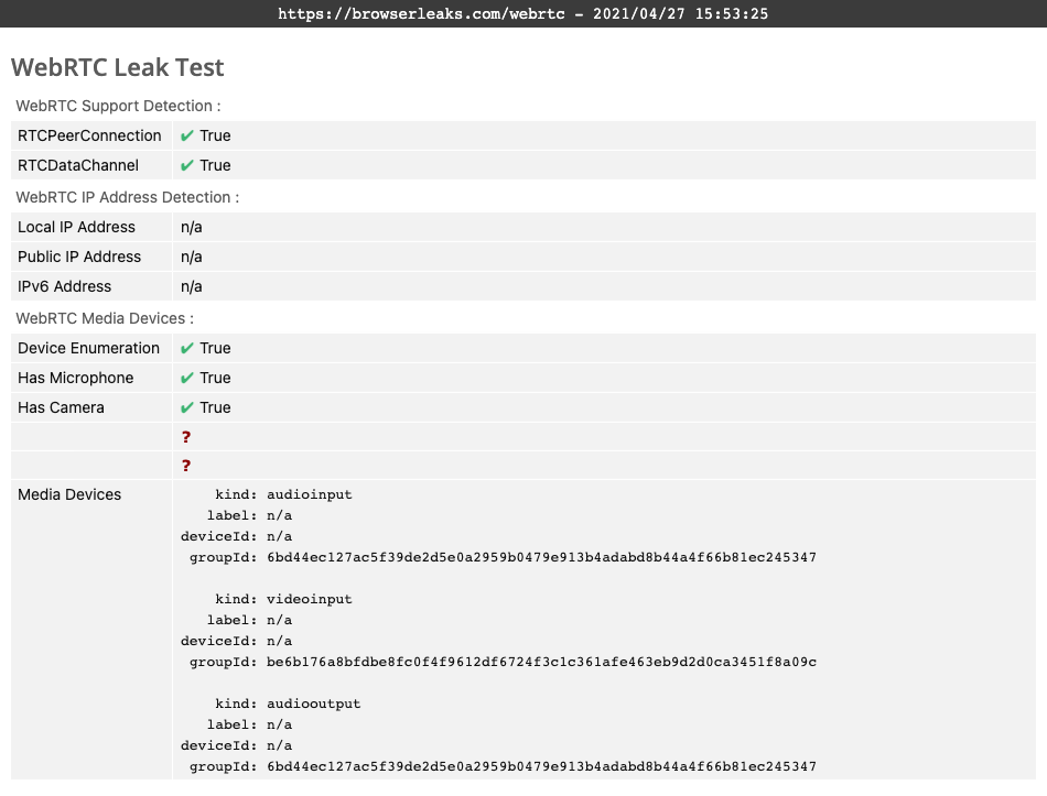 WebRTC-Leak-Test