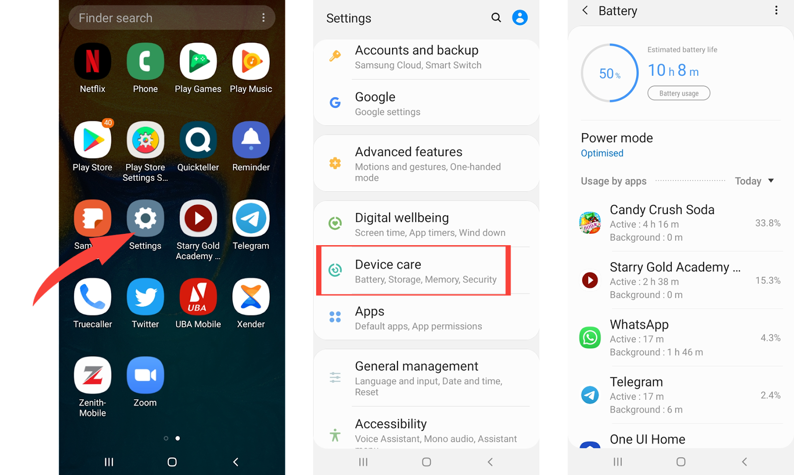 android battery use settings screenshot