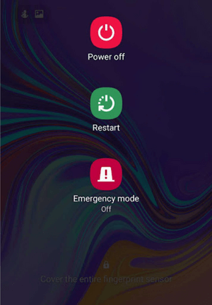 Power off menu on Android