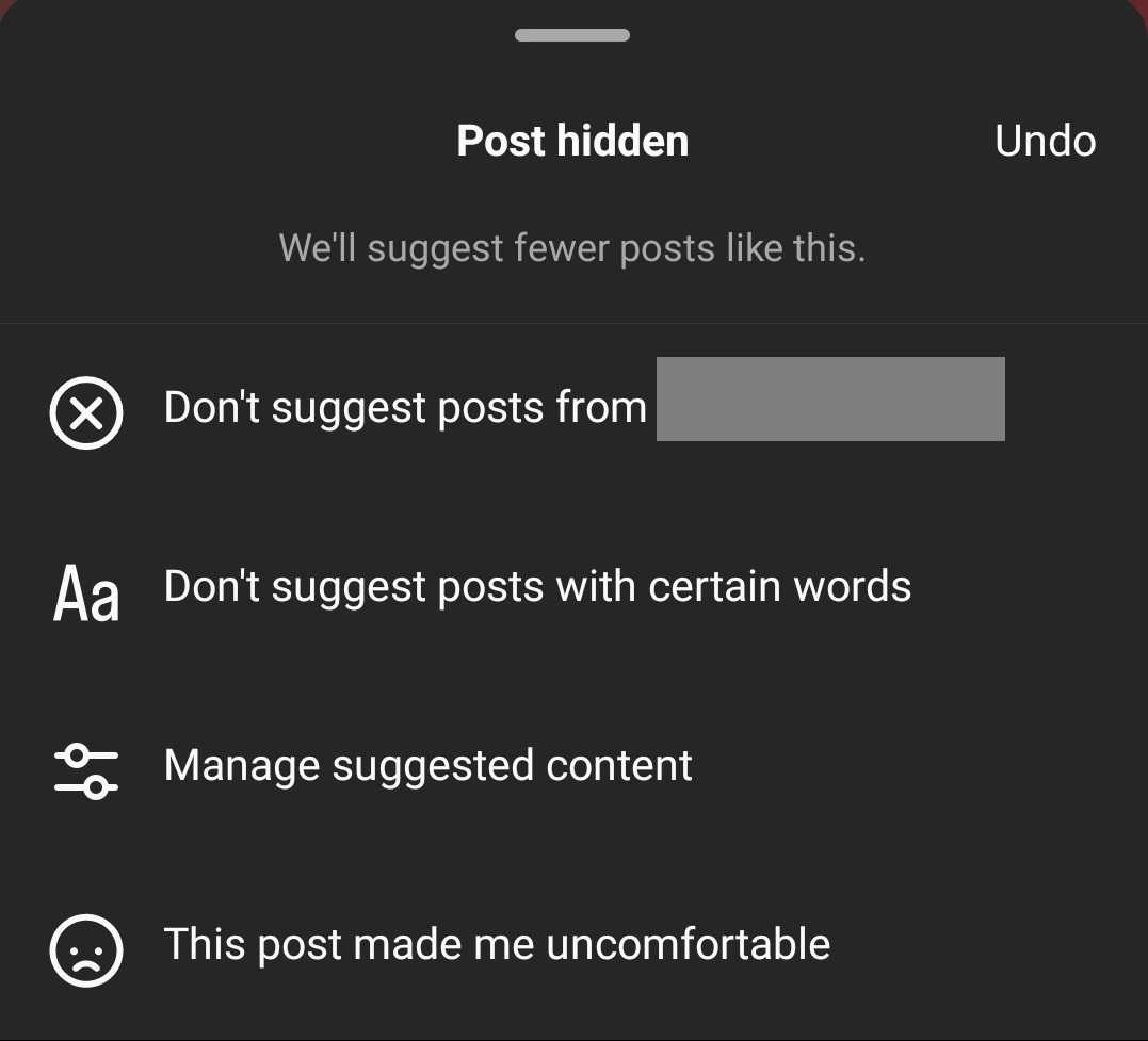 Don’t suggest posts with certain words