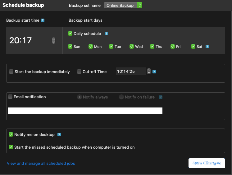 idrive schedule backup