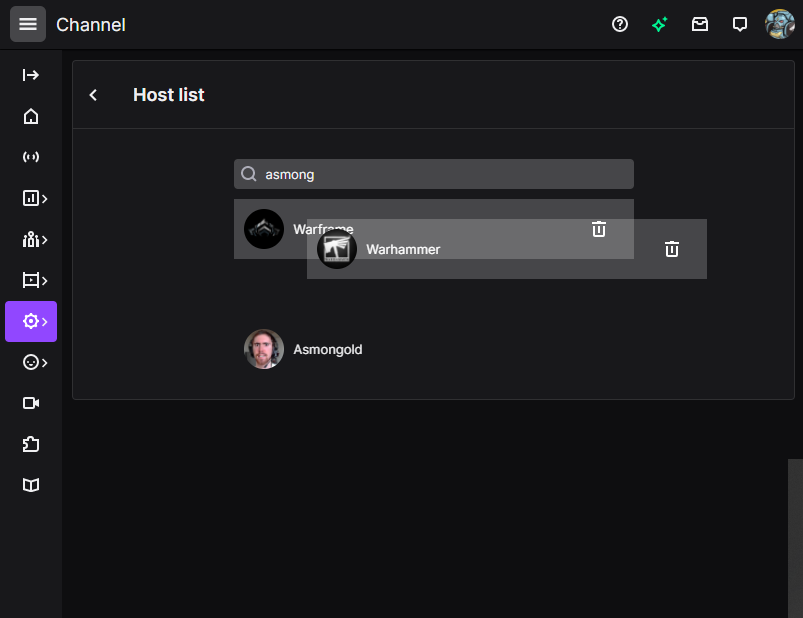 twitch adding host