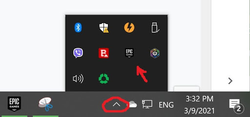 epic games system tray