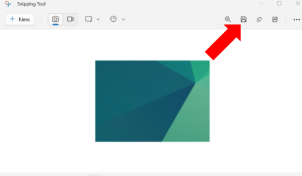 Snipping tool window Save icon