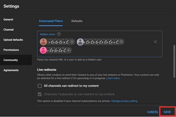 “Save” button is at the bottom-right corner of your screen