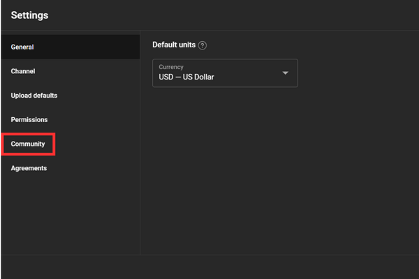 “Community” is located on the left panel of your screen