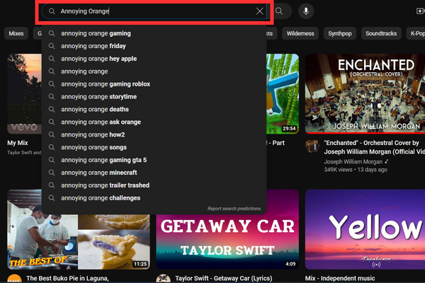 Look for a magnifying glass to find the search bar