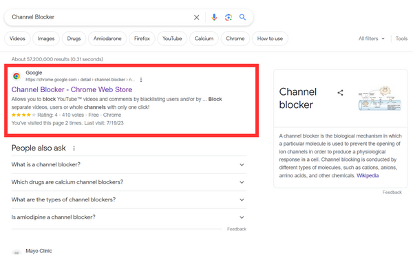 Choose the result that is from Google