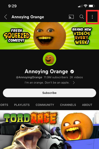 The three-dot menu has 3 dots aligned vertically