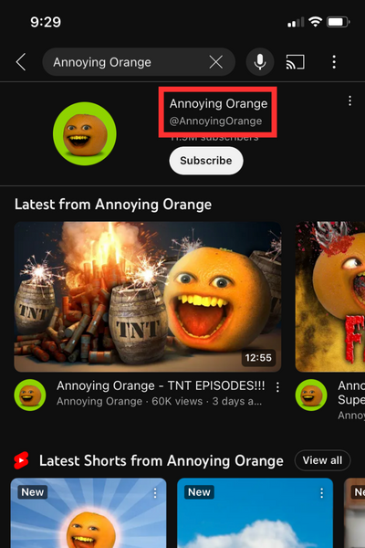 You can also tap the channel’s icon to go to its page