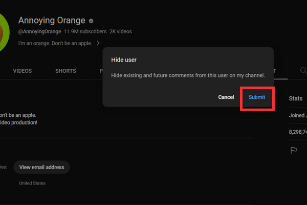 The “Submit” button will turn blue once clicked