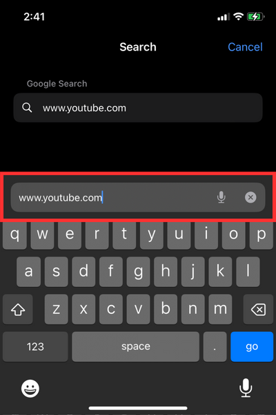 Look for a magnifying glass to find the search bar