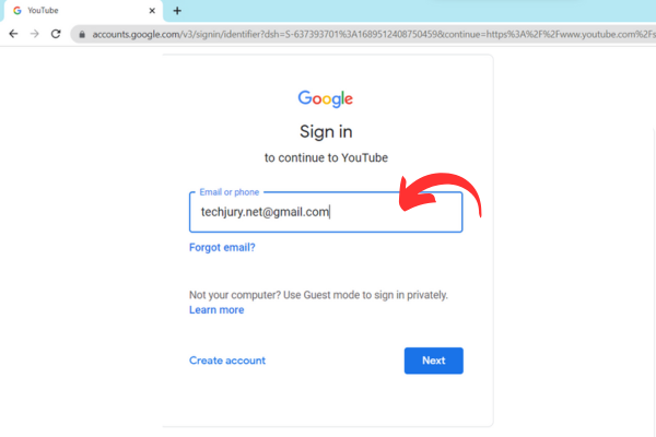 Type in your email address and password to log in